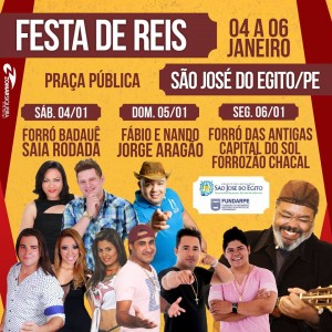 FESTA: Fim de semana terá Jorge Aragão em São José do Egito; confira a programação