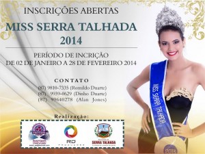 MISS SERRA TALHADA: Estão abertas as inscrições para o concurso em 2014