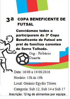 Convite Copa Beneficente covite 2016