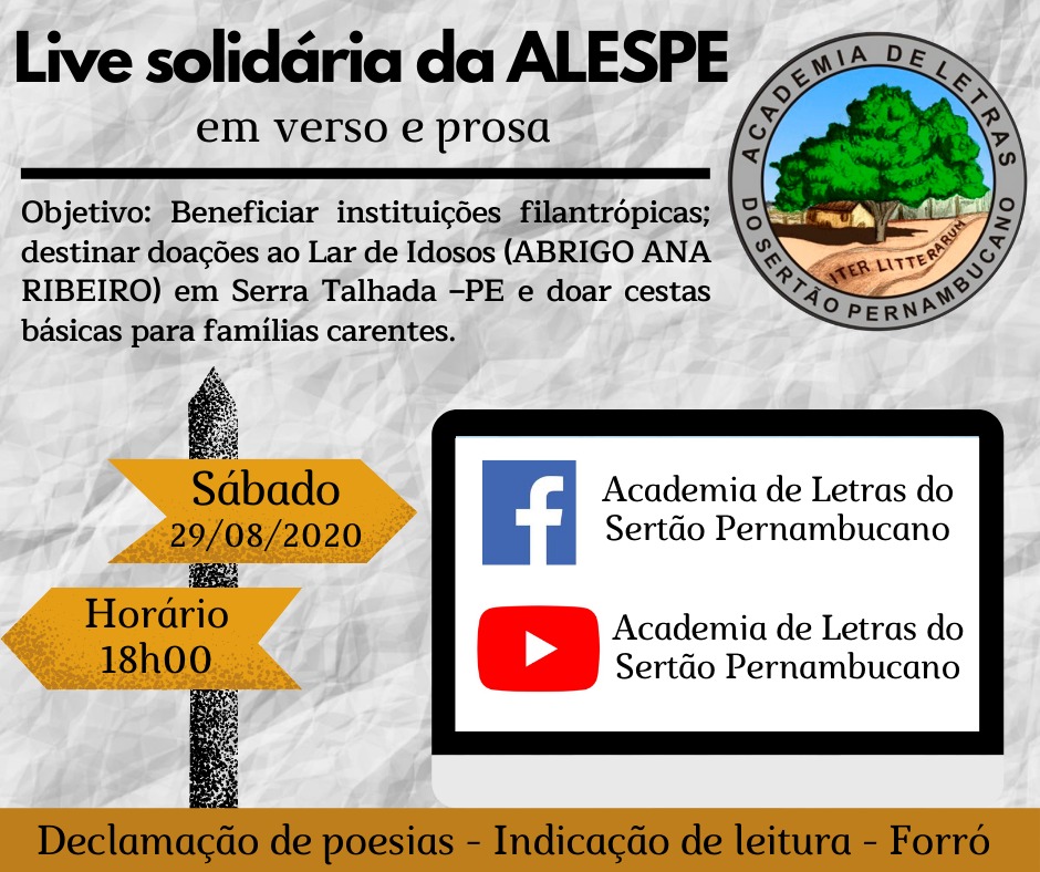 Live solidária vai ajudar instituições Serra Talhada