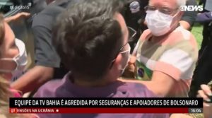 Equipe da TV Bahia é agredida por seguranças e apoiadores de Bolsonaro