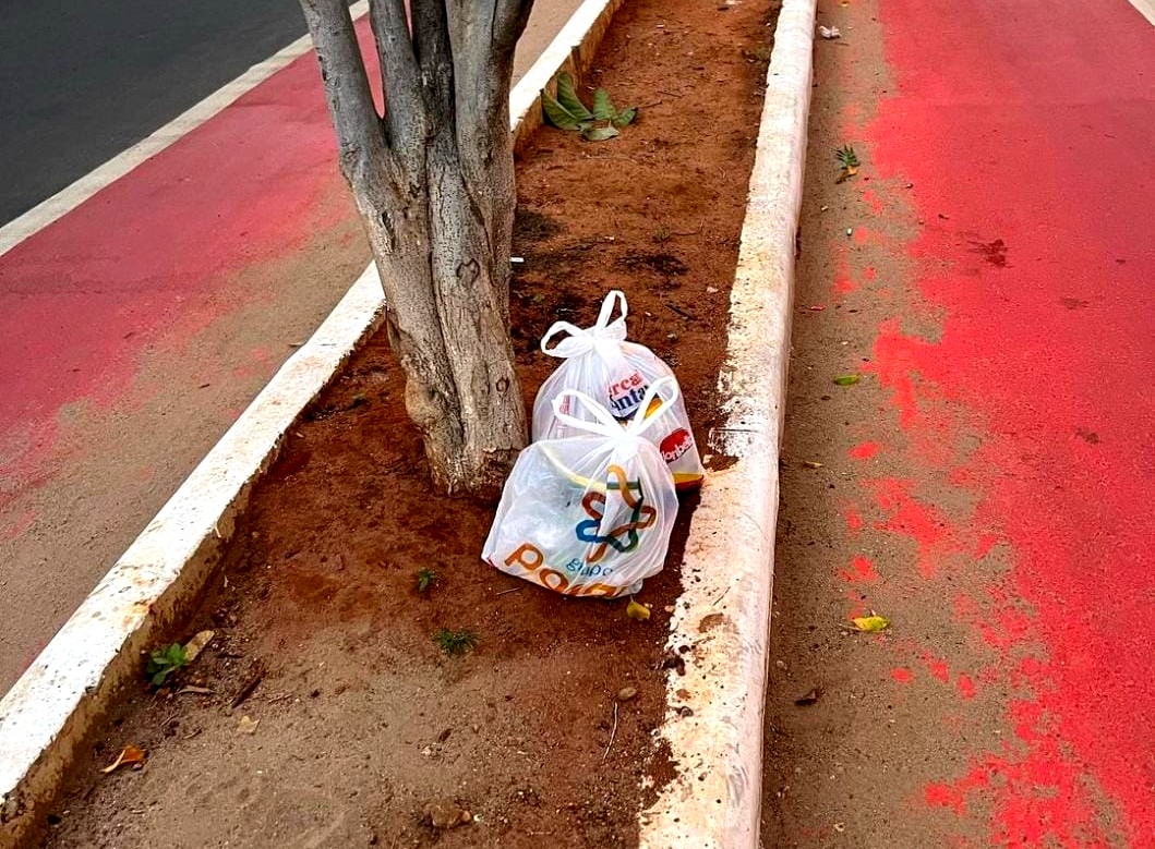 Moradores estão transformando ciclovia de ST em lixão