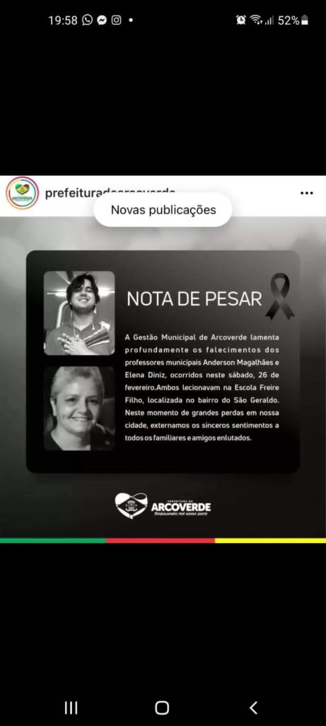 Dois professores, um com raízes em Serra Talhada; morrem afogados em Arcoverde