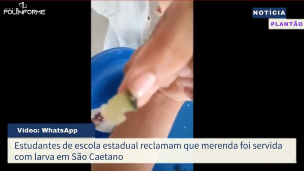 Estudantes reclamam de merenda com larva em PE