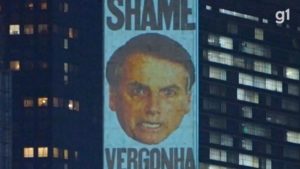 Projeções contra Bolsonaro são exibidas em prédio da ONU em Nova York