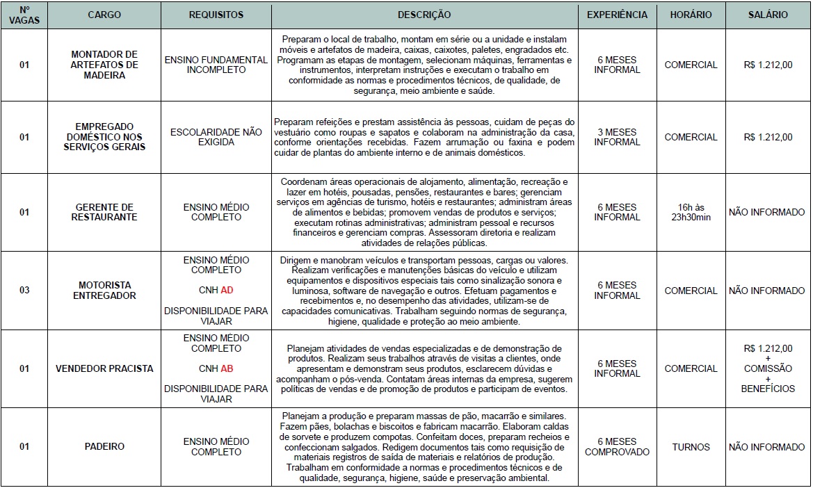 Agência divulga 8 vagas de emprego em ST
