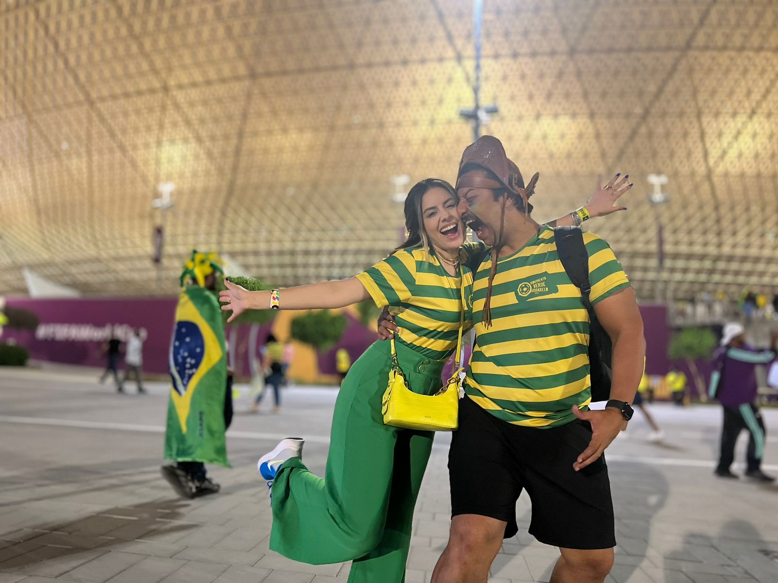 Casal serra-talhadense vive emoções na Copa do Catar