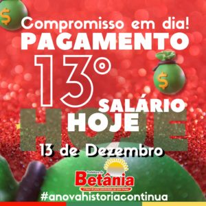Prefeitura de Betânia anuncia a 2ª parcela do 13º