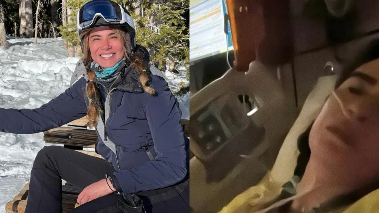 Luciana Gimenez sofre grave acidente enquanto esquiava