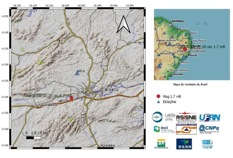 Caruaru registra quatro tremores de terra