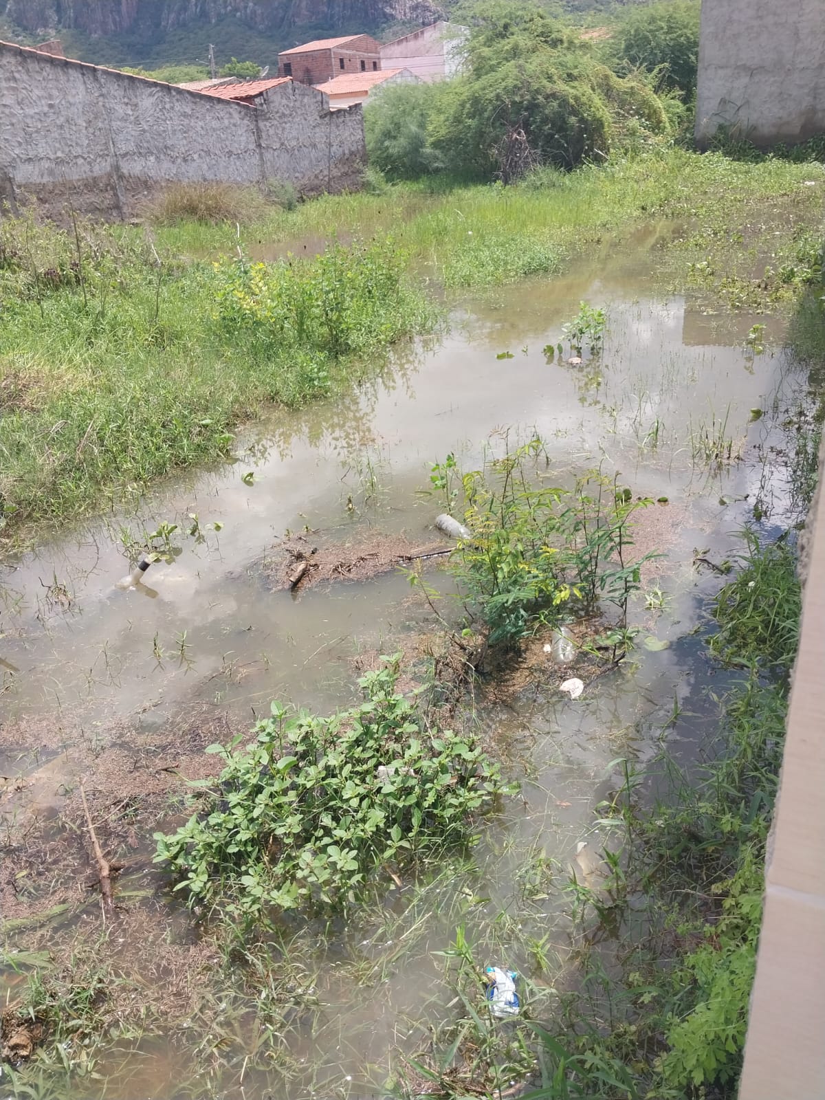 Serra-talhadense diz que mora numa lagoa após chuvas na cidade