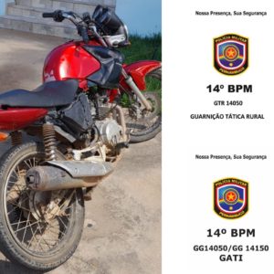 Polícia Militar recupera moto roubada em Serra Talhada