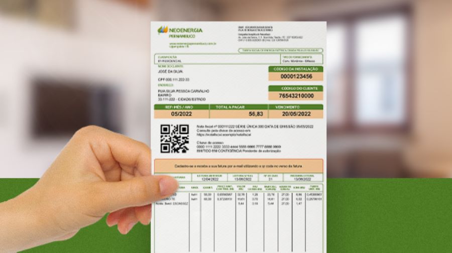 Neoenergia inclui QR code nas contas de luz