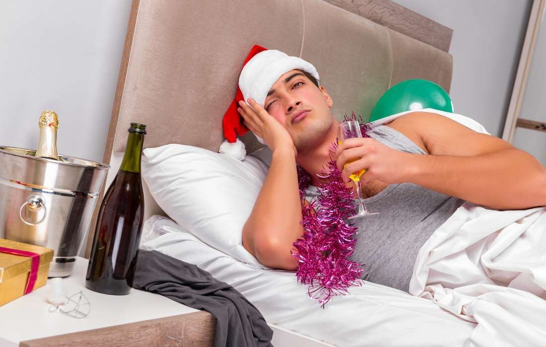 Após a festa, lidando com a ressaca de Natal: comida e bebida