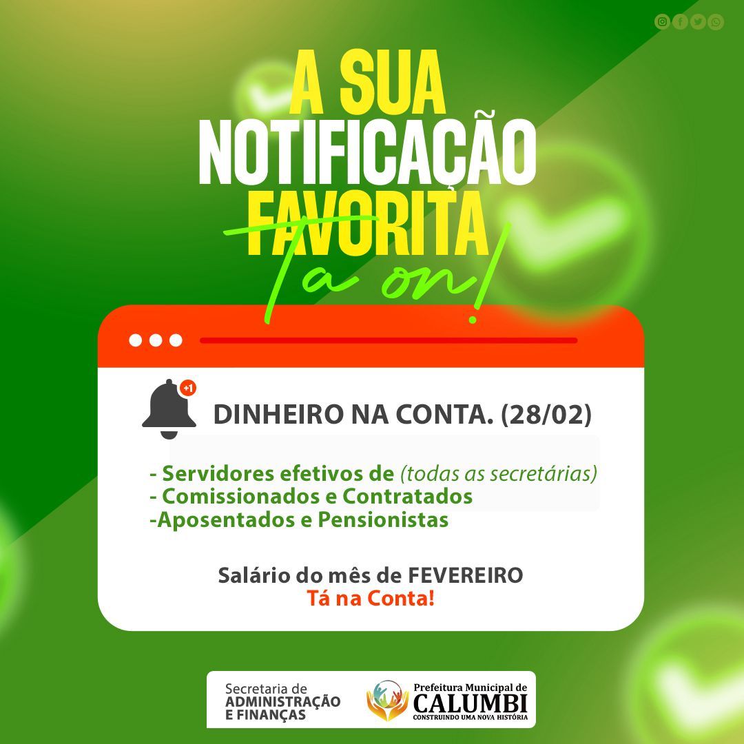 Prefeitura de Calumbi paga toda a folha de servidores