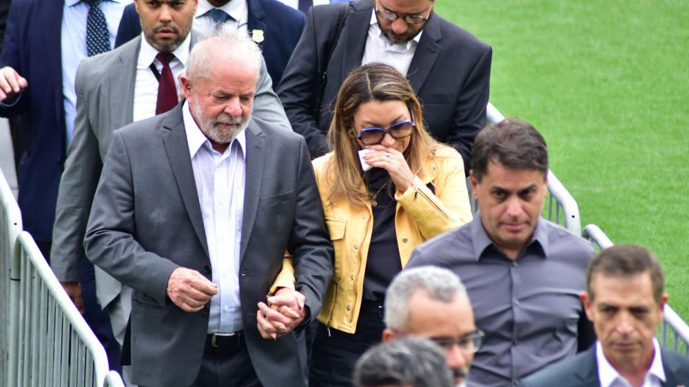 Lula e Janja no velório do pai da primeira dama - Foto: Divulgação / AgNews