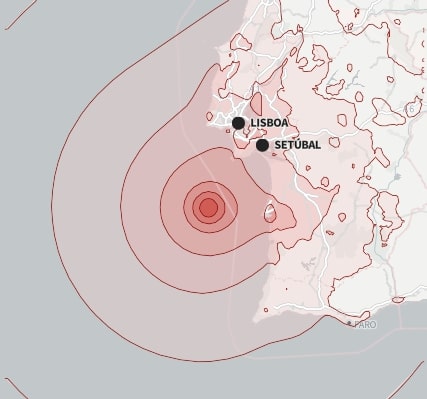 Terremoto de 5,4 atinge Lisboa e é um dos maiores em décadas em Portugal 1 Terremoto de 5,4 atinge Lisboa e é um dos maiores em décadas em Portugal - Fonte: Earthquake