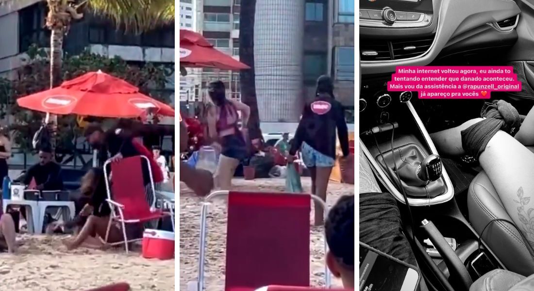 Briga entre influenciadoras termina em facada na praia 1 Briga entre influenciadoras termina em facada na praia - Foto: Redes sociais/Reprodução