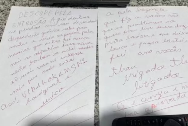 “Amo vocês”, diz ladrão em bilhete após furtar estabelecimentos 1 “Amo vocês”, diz ladrão em bilhete após furtar estabelecimentos - Foto: Digulgação/PMGO