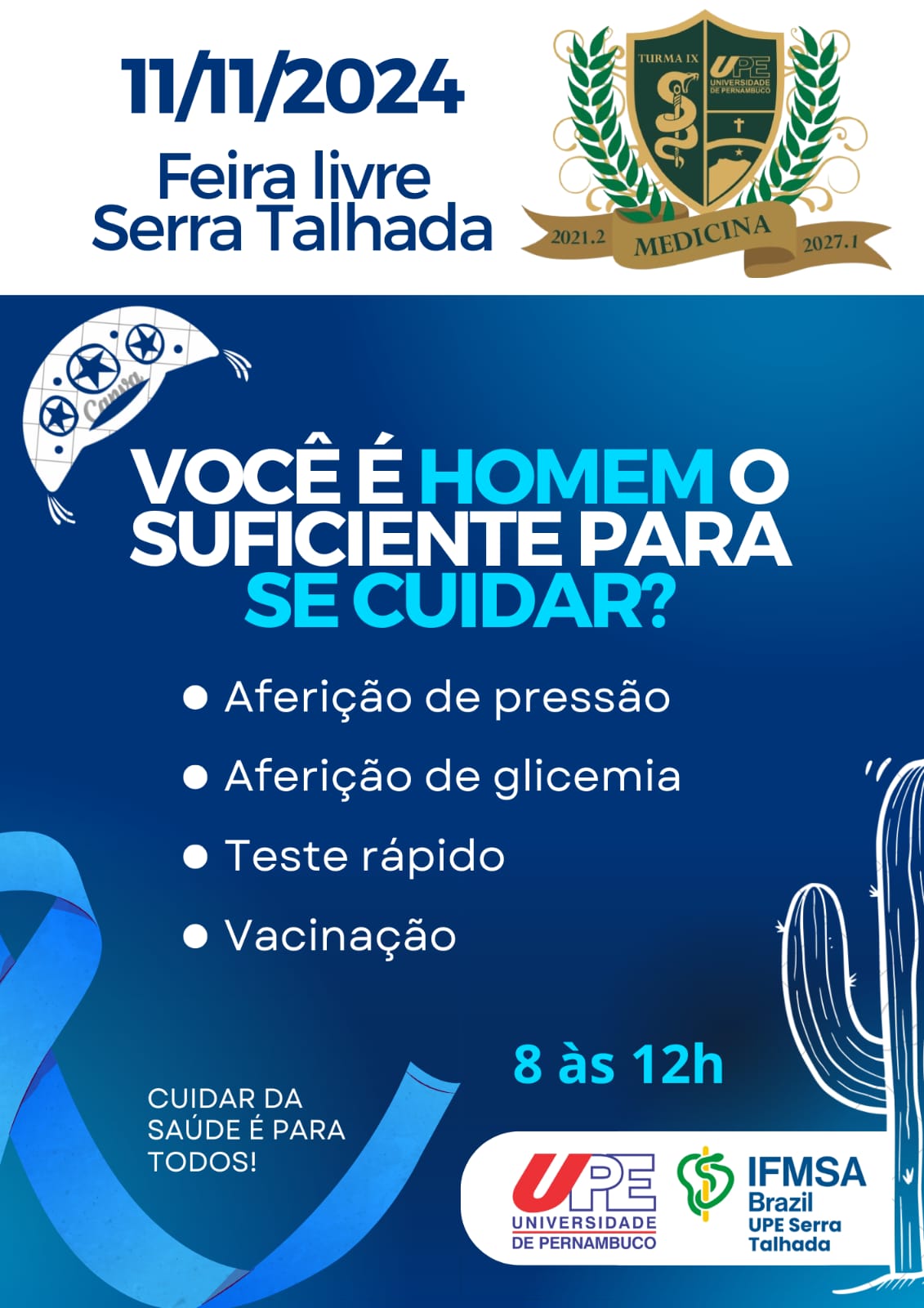 Evento em ST vai levar saúde à feira livre e alerta aos homens