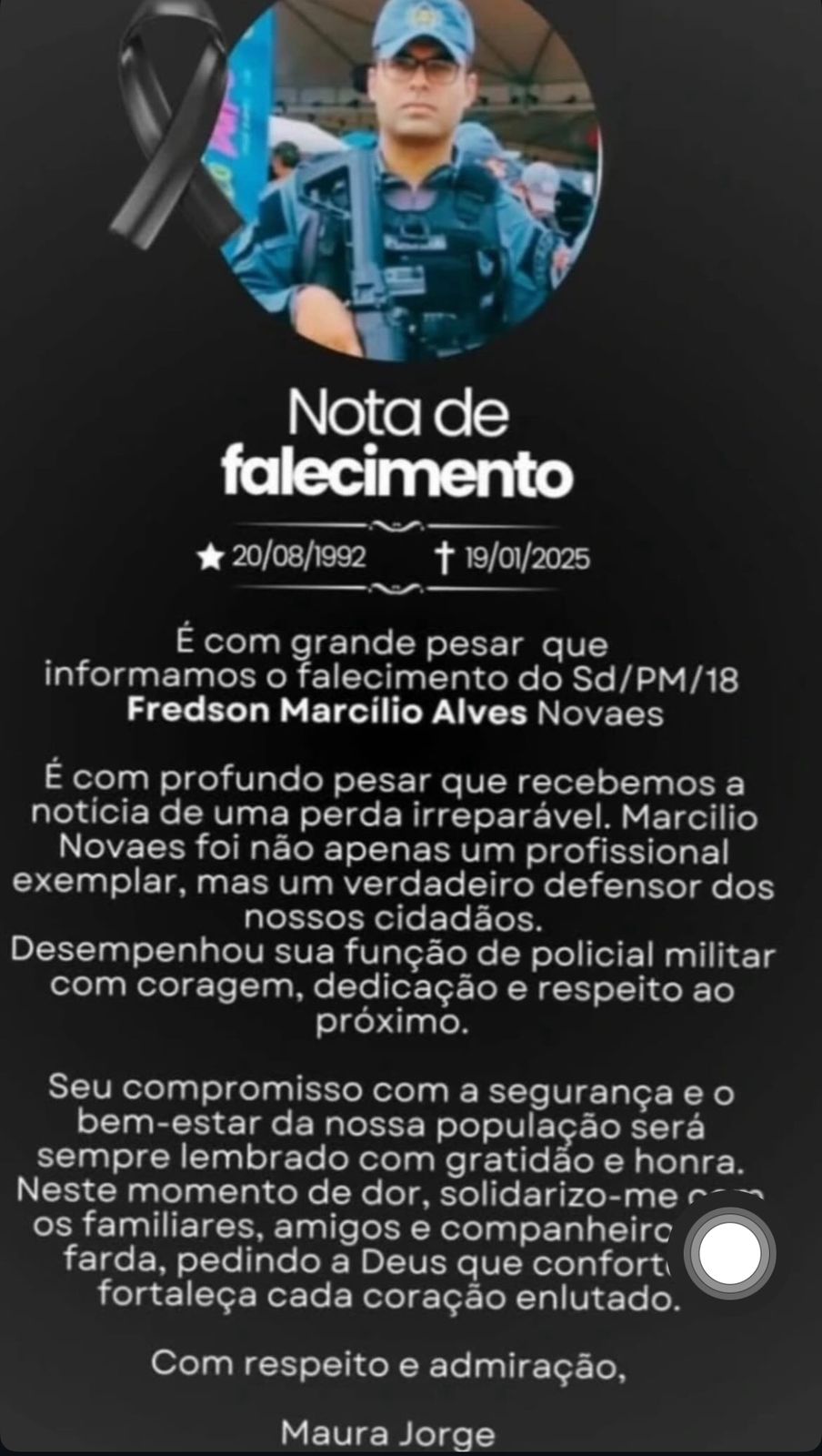 PM serra-talhadense sofre infarto e morre no estado do Maranhão