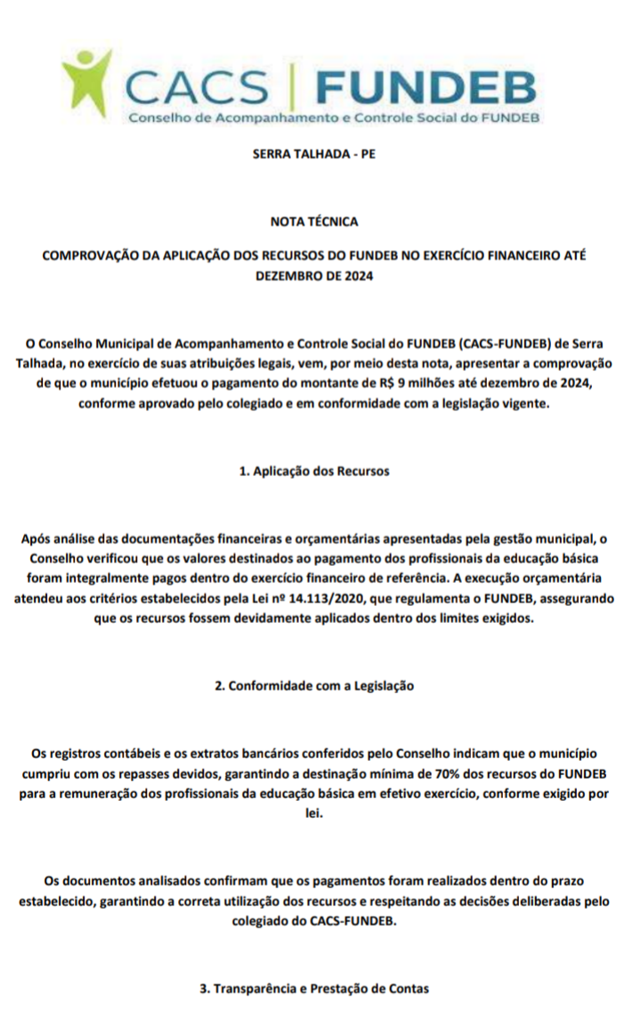 Conselho do Fundeb atesta aplicação correta de R$ 9 milhões em ST