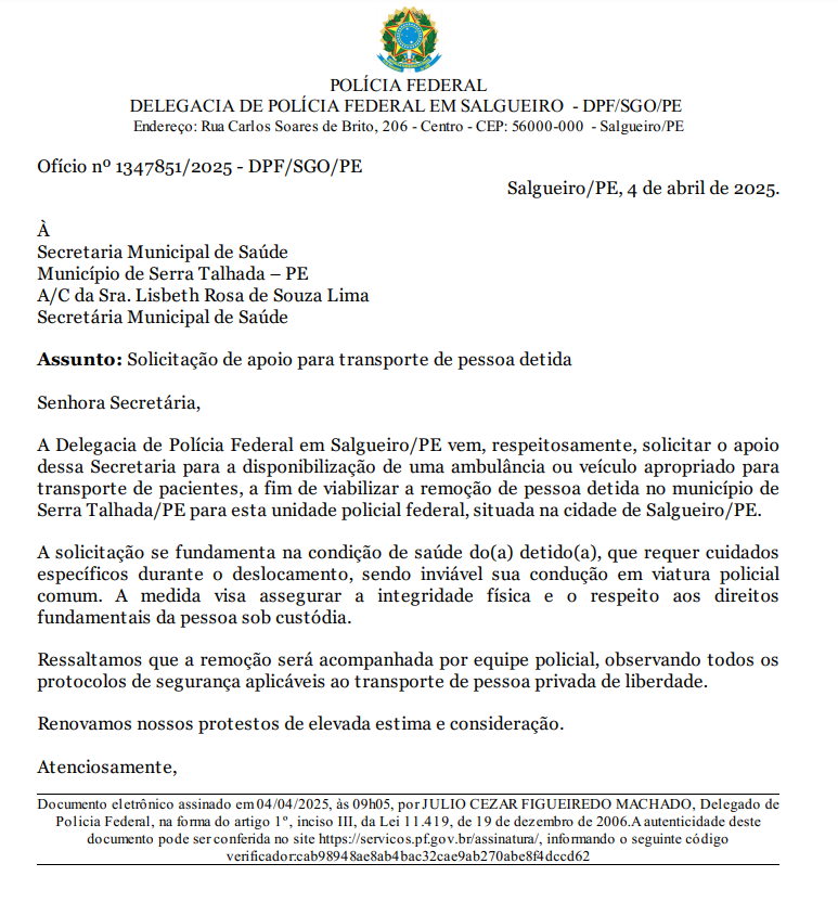 Prefeitura revela documento sobre operação da Polícia Federal em ST