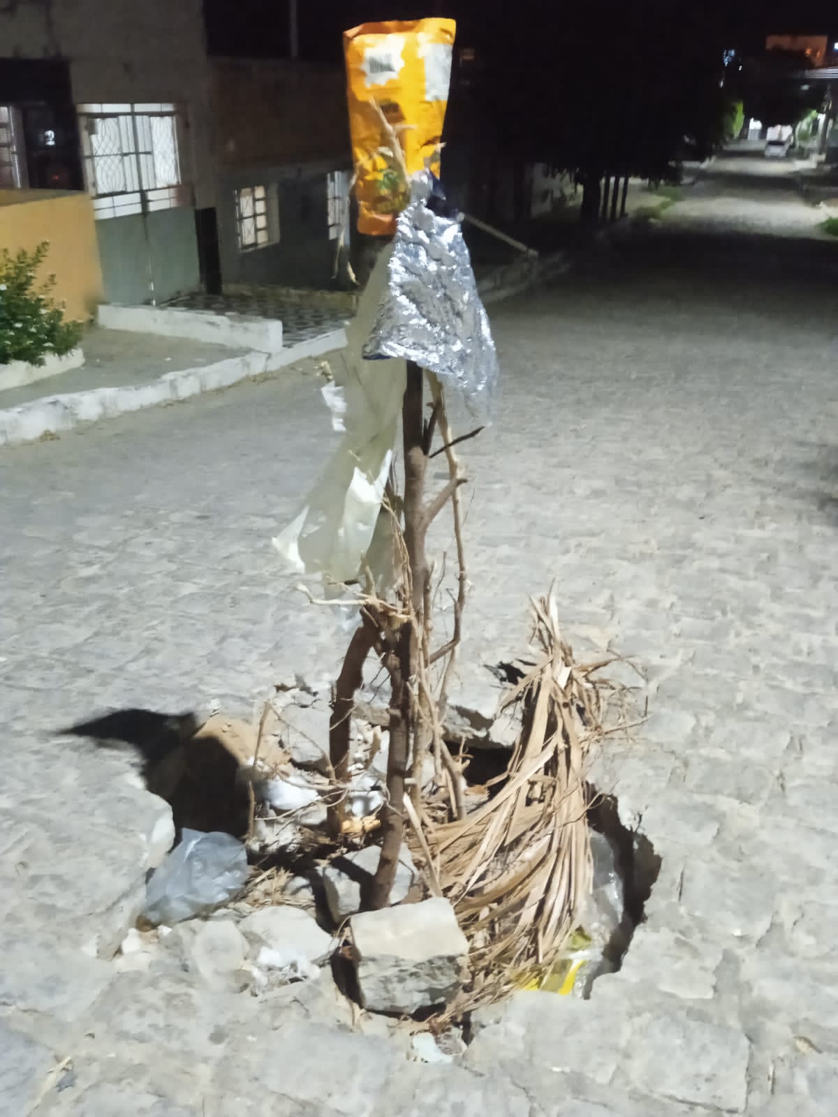Morador de rua denuncia 'buraco da queda' em bairro de Serra Talhada 1 Foto: Reprodução