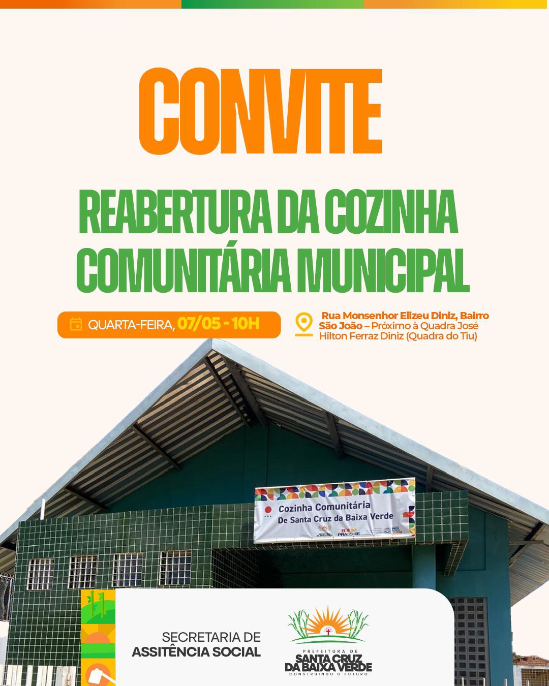 Dr. Ismael anuncia data de reabertura da Cozinha Comunitária