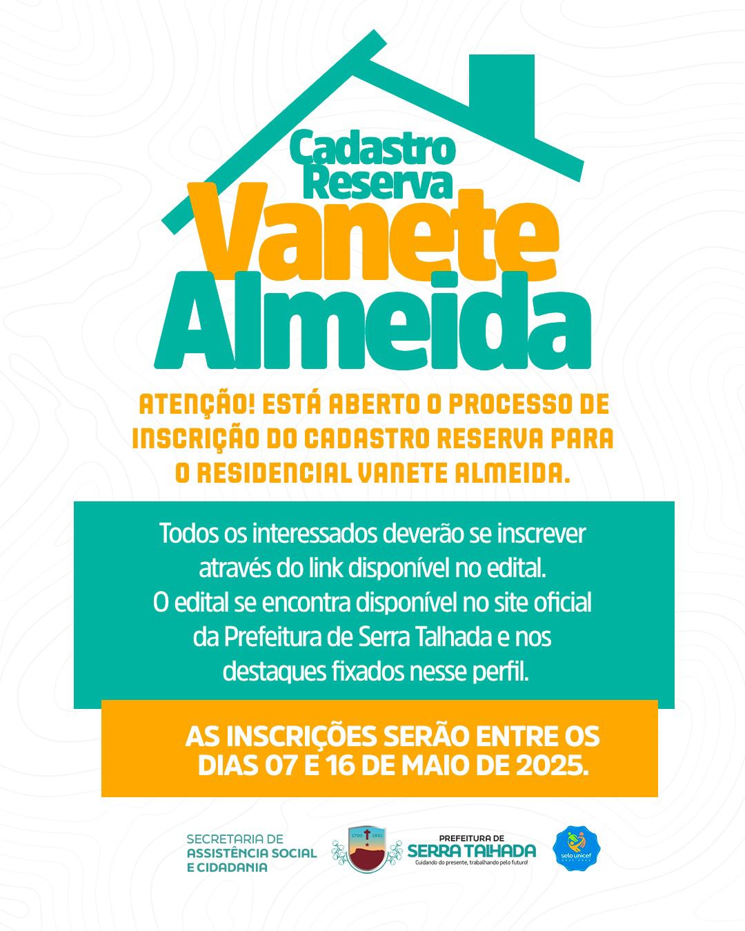 Prefeitura de ST abre cadastro para o Vanete Almeida