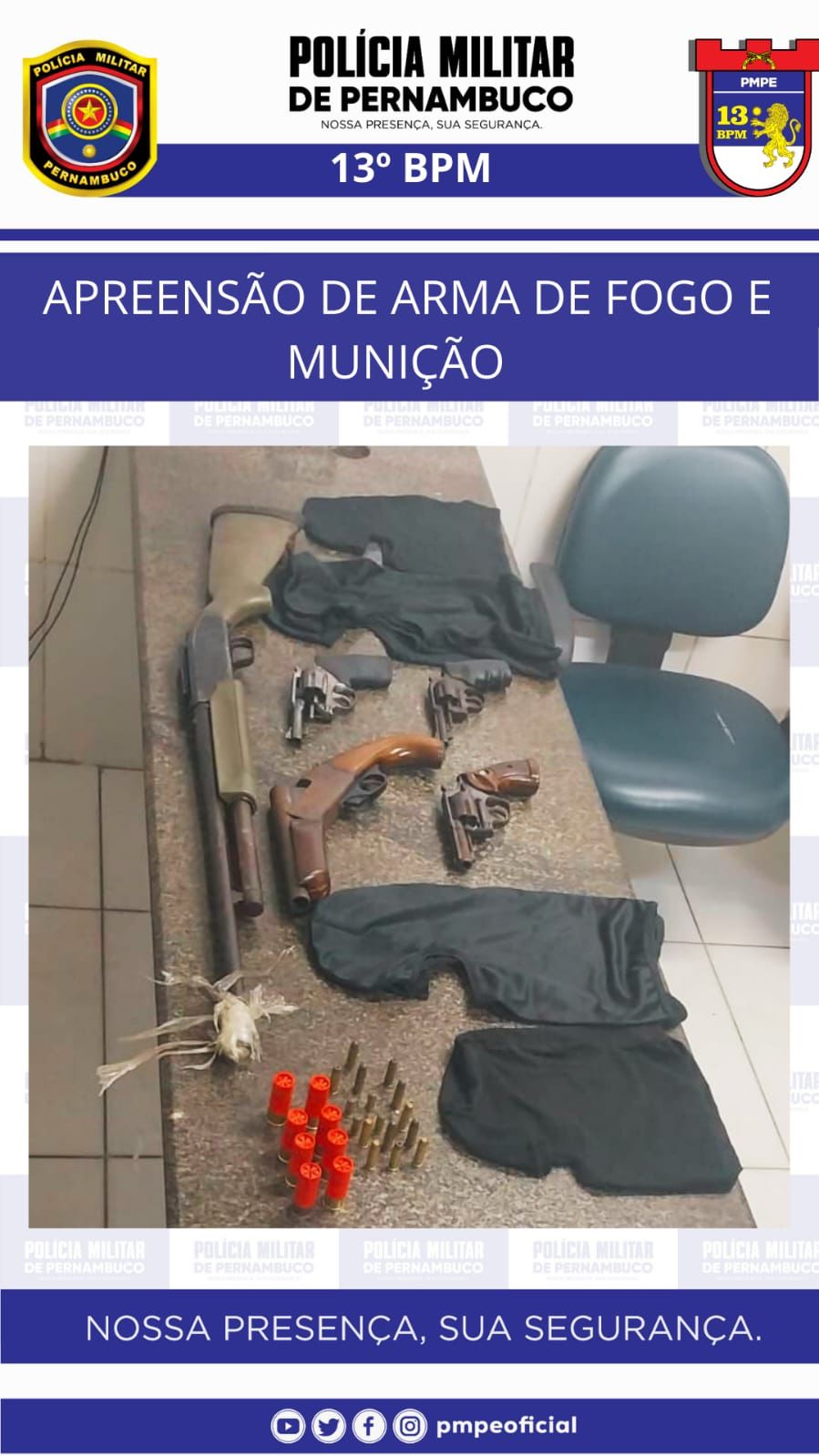 Polícia Militar apreende armas de quadrilha de homicidas 1 Polícia Militar apreende armas de quadrilha de homicidas - Imagem: Divulgação/PMPE