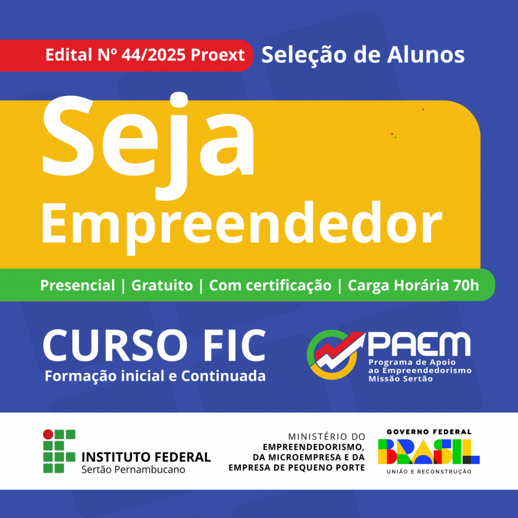 IF SertãoPE promove curso gratuito para jovens empreendedores em ST