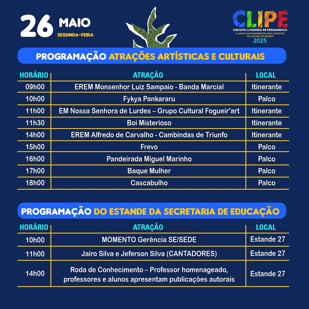 Na próxima semana, ST recebe grandes artistas de PE na Clipe 2025