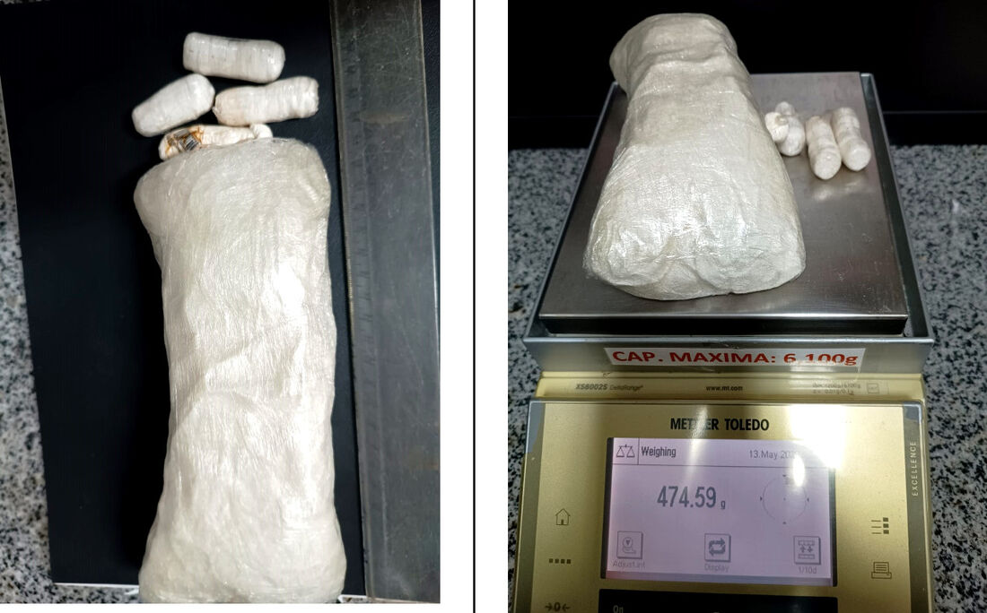 Grávida é presa em aeroporto com 475 gramas de cocaína 1 Grávida é presa em aeroporto com quase meio quilo de cocaína - Foto: PF/Divulgação