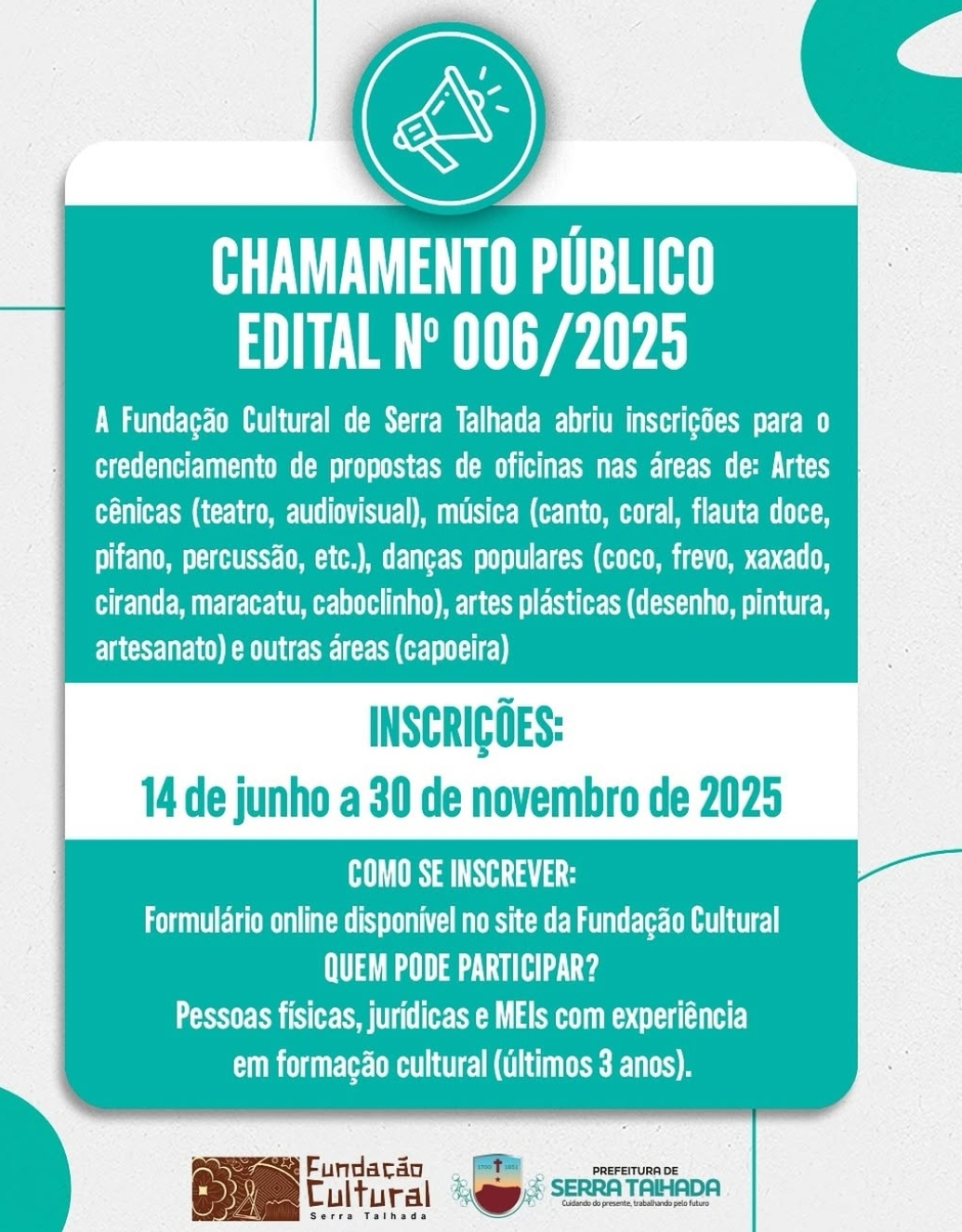 Fundação Cultural convoca produtores culturais para promover oficinas em ST