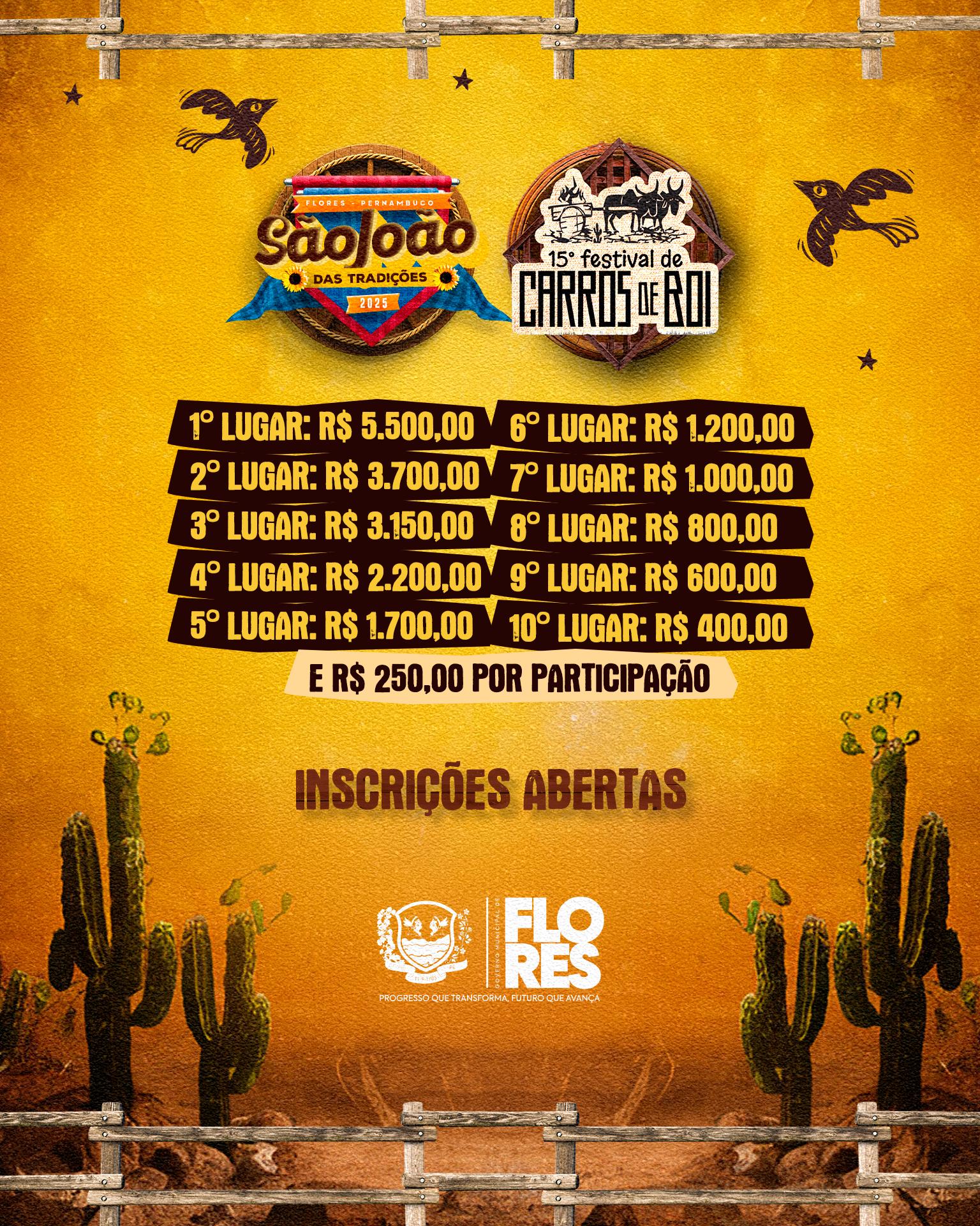 Festival de Carros de Boi de Flores abre inscrições