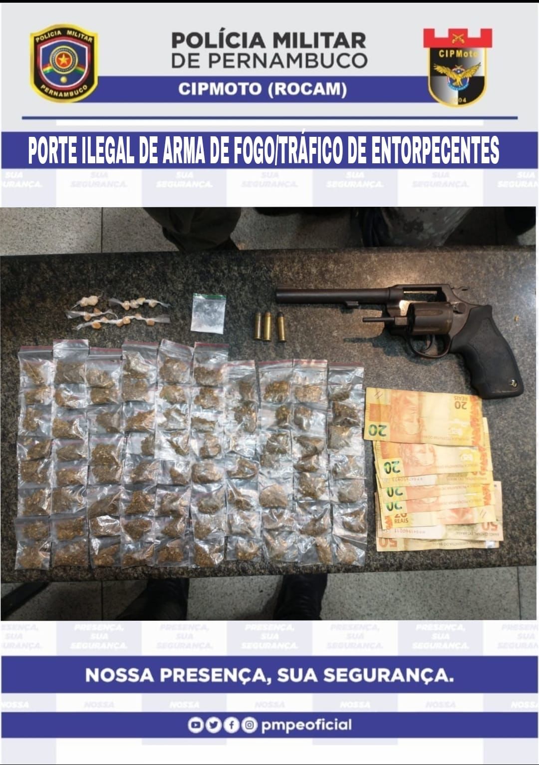 Polícia prende dois homens portando arma e drogas 1 Polícia prende dois homens portando arma e drogas - Foto: PMPE