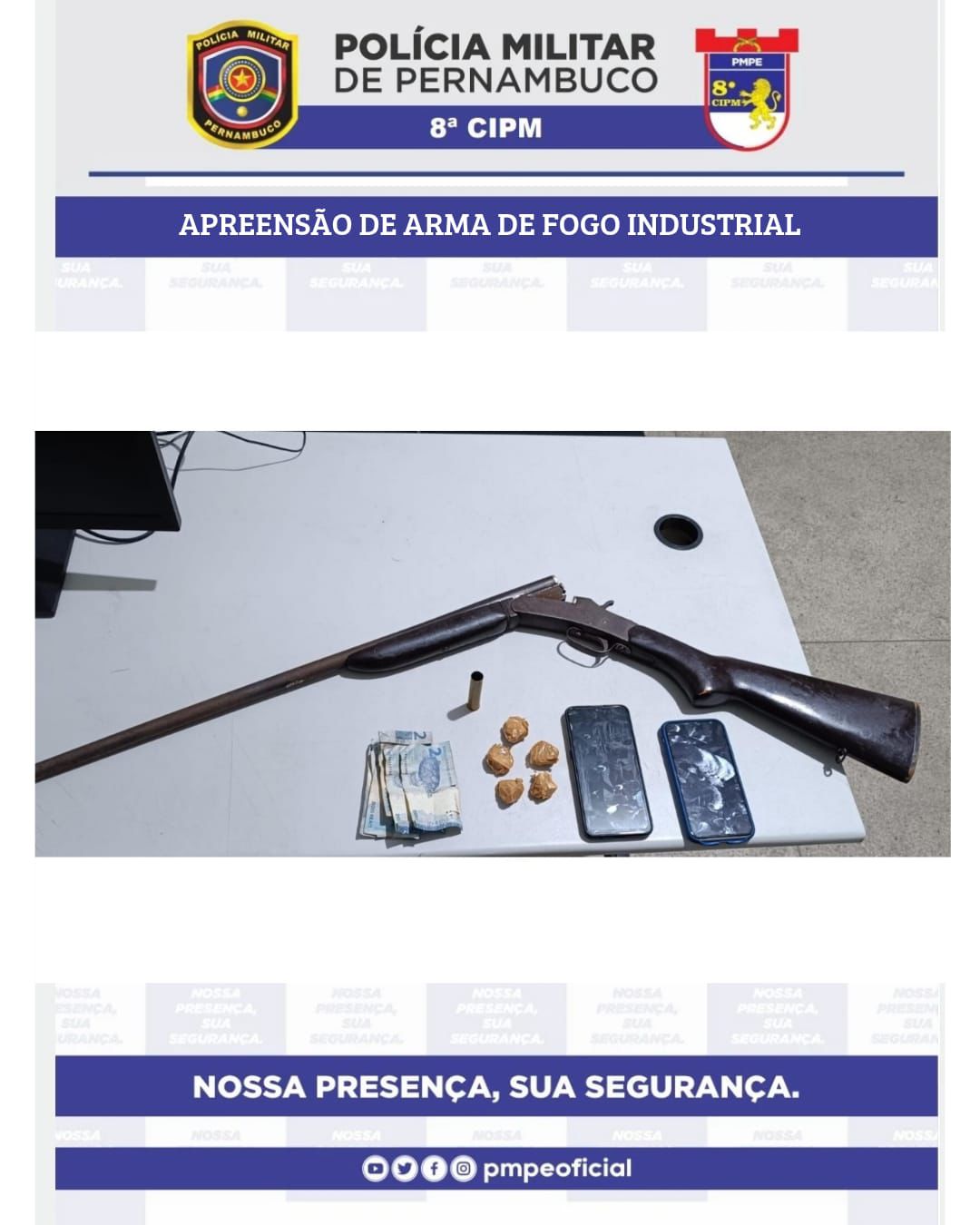 Dois são presos por tráfico de drogas e posse ilegal de arma 1 Foto: Divulgação/PMPE