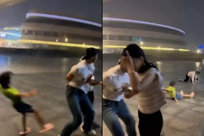 Tufão Wipha atinge cidades chinesas e arrasta crianças e adultos; veja vídeo 1 Tufão Wipha atinge cidades chinesas e arrasta crianças e adultos; veja vídeo - Foto: Reprodução / X