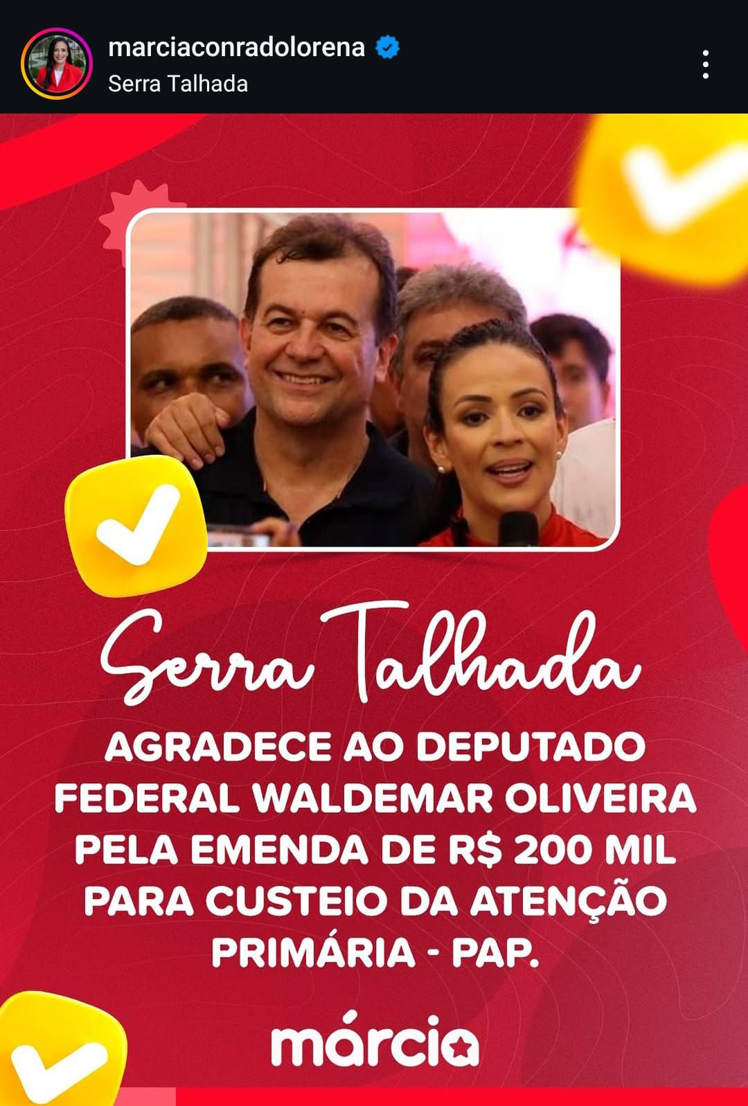 Pacote de emendas de Waldemar para Serra Talhada passa de R$ 3 milhões