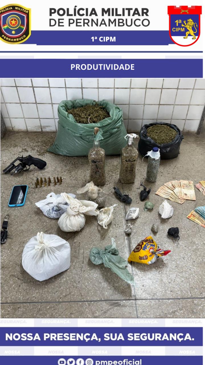 PM prende homem com drogas e arma de fogo em Floresta - Foto: Divulgação/PMPE