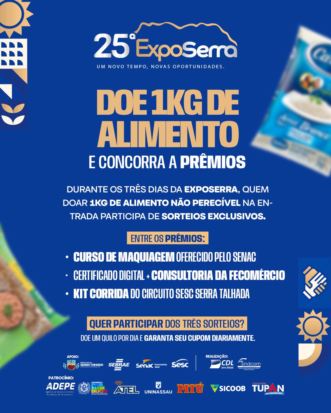 Doação de alimentos garante participação em sorteios da ExpoSerra 2025