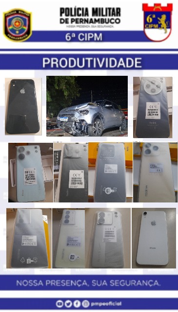 PMs recuperam 14 celulares roubados em loja no Agreste - Foto: Divulgação/PMPE