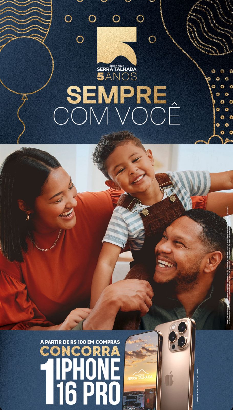 Shopping Serra Talhada completa 5 anos e sorteia iPhone 16 Pro