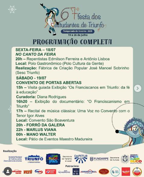 67º Festa dos Estudantes faz de Triunfo a capital do lazer em PE