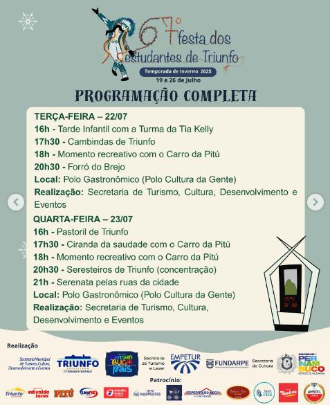 67º Festa dos Estudantes faz de Triunfo a capital do lazer em PE