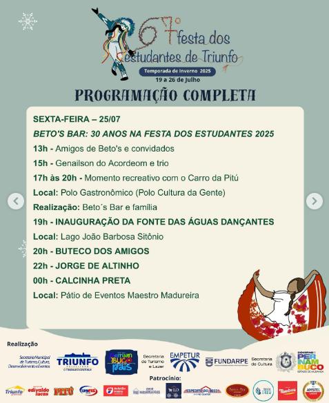 67º Festa dos Estudantes faz de Triunfo a capital do lazer em PE