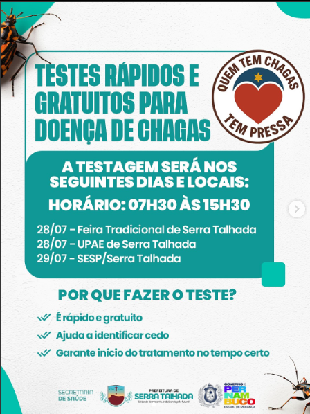 Prefeitura de ST realiza testes rápidos para Doença de Chagas 1 prefeitura realiza textes rápidos de doença de chagas