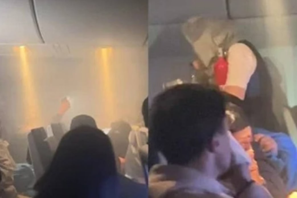Carregador de celular pega fogo dentro de avião e causa pânico em voo - Foto: Reprodução/Redes sociais
