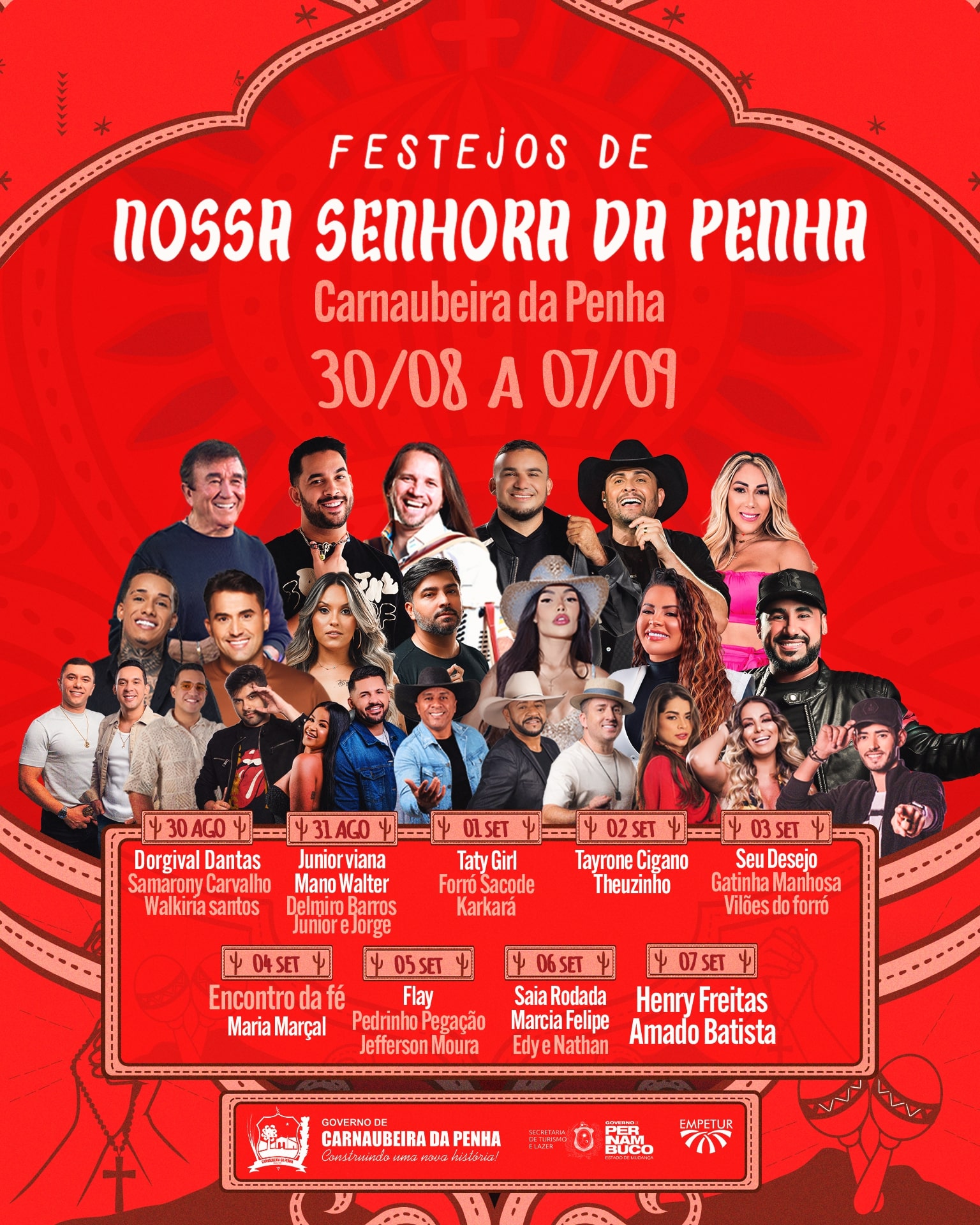 Confira as atrações dos Festejos de Nossa Senhora da Penha 1 Confira as atrações dos Festejos de Nossa Senhora da Penha - Foto: Divulgação